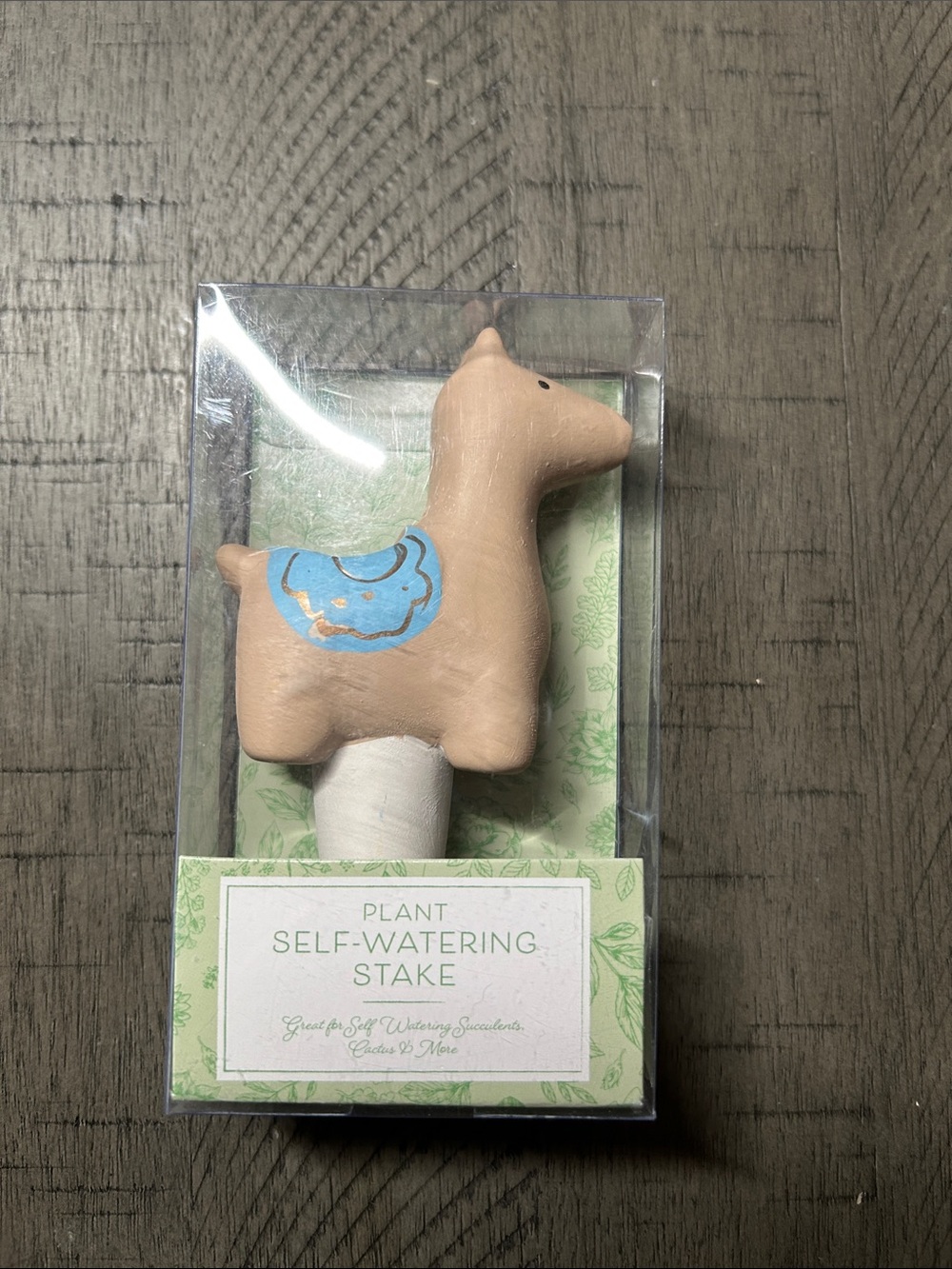 Beige and Blue Llama Kids Bath Toy - Plant Self-Watering Stake